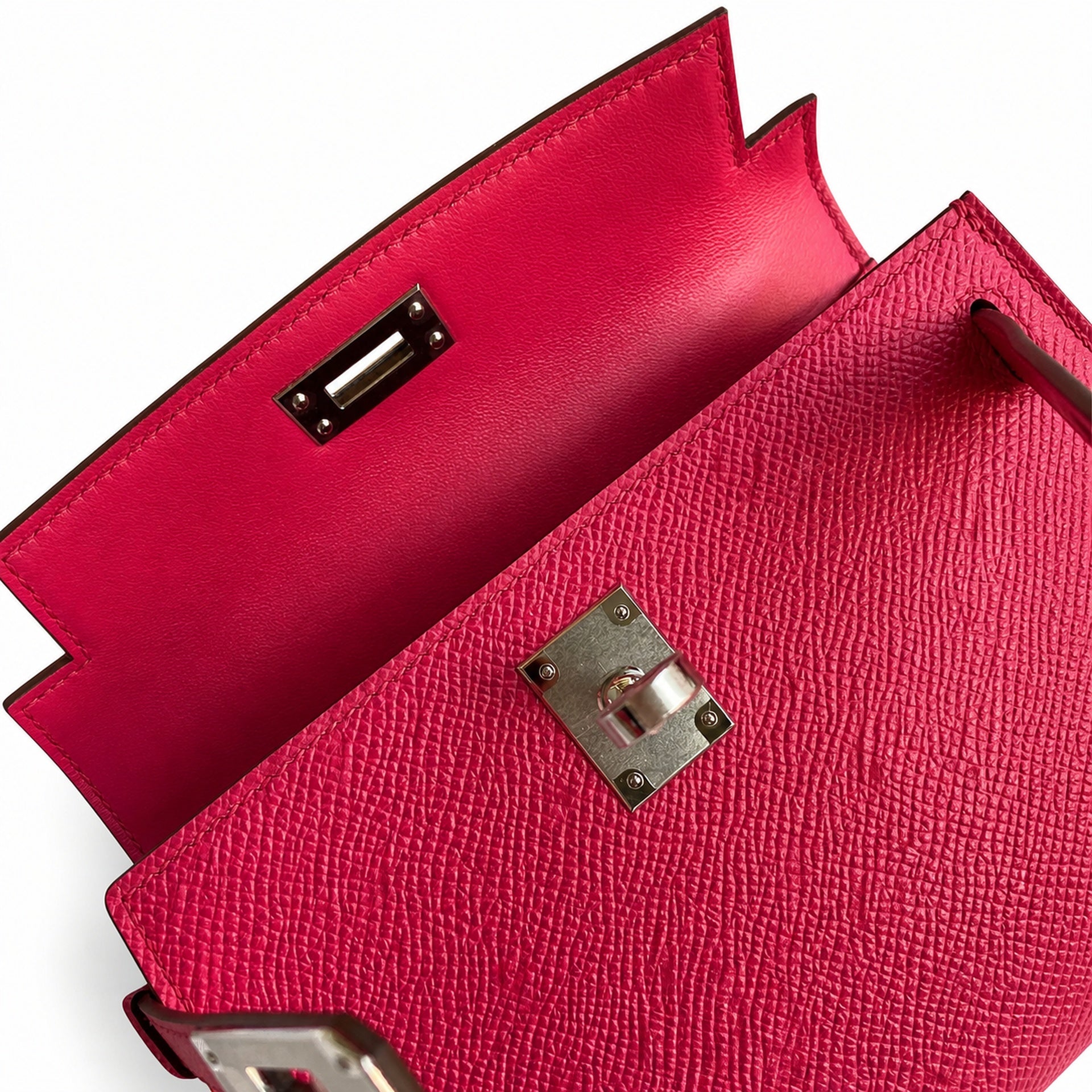 Hermès Kelly Sellier 19 Rose Jaipur Epsom Calf Leather Palladium Hardware