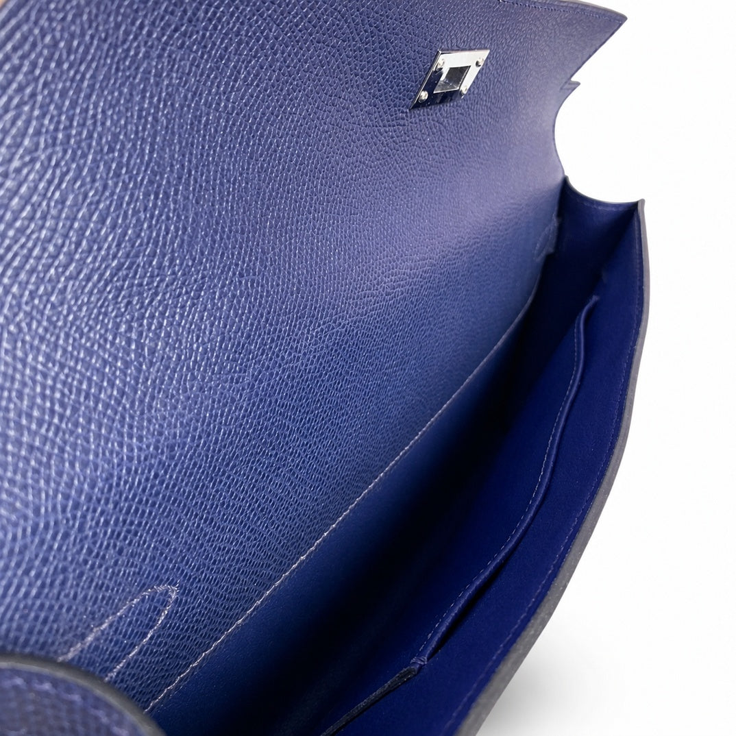 Hermès Kelly Cut 31 Bleu Saphir Epsom Palladium Hardware
