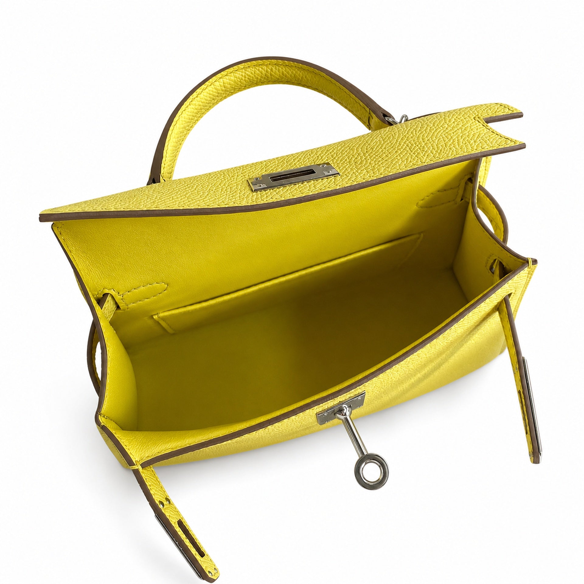 Hermès Kelly Sellier 19 Jaune Citron Epsom Palladium Hardware