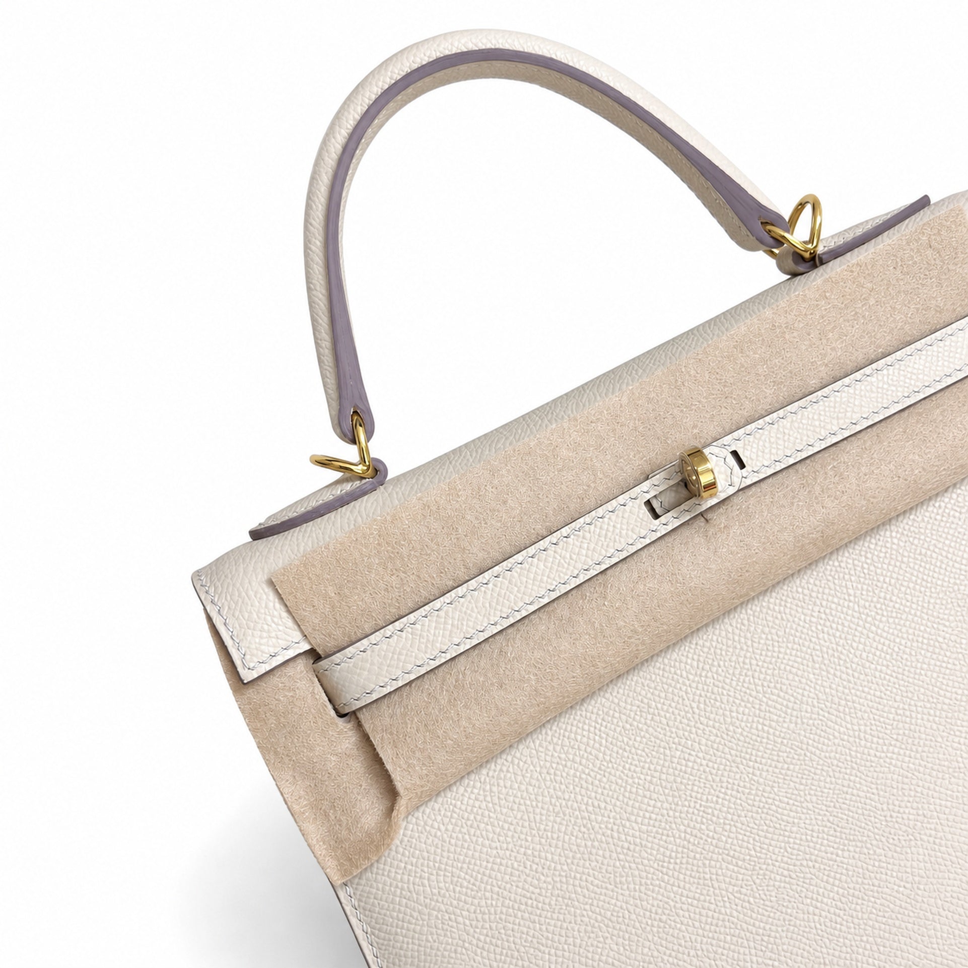 Hermès Kelly Sellier 25 Craie Epsom Calf Leather Gold Hardware