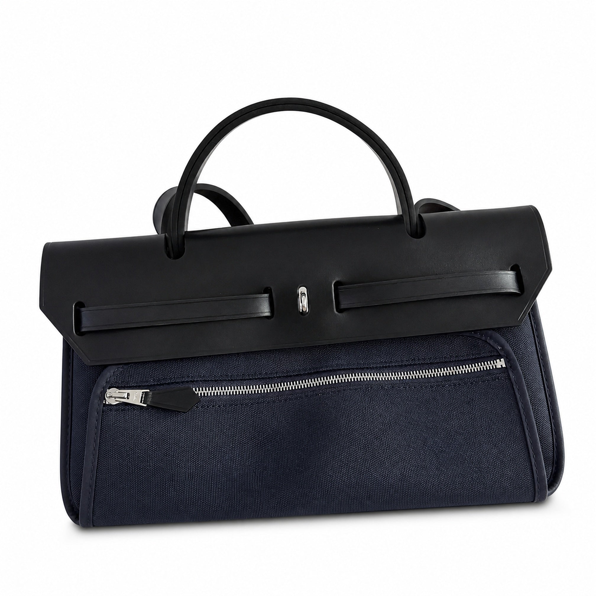 Hermès Herbag Zip 31 Rouge Grenat Mini Grid Toile H / Noir Vache Hunter Leather Palladium Hardware