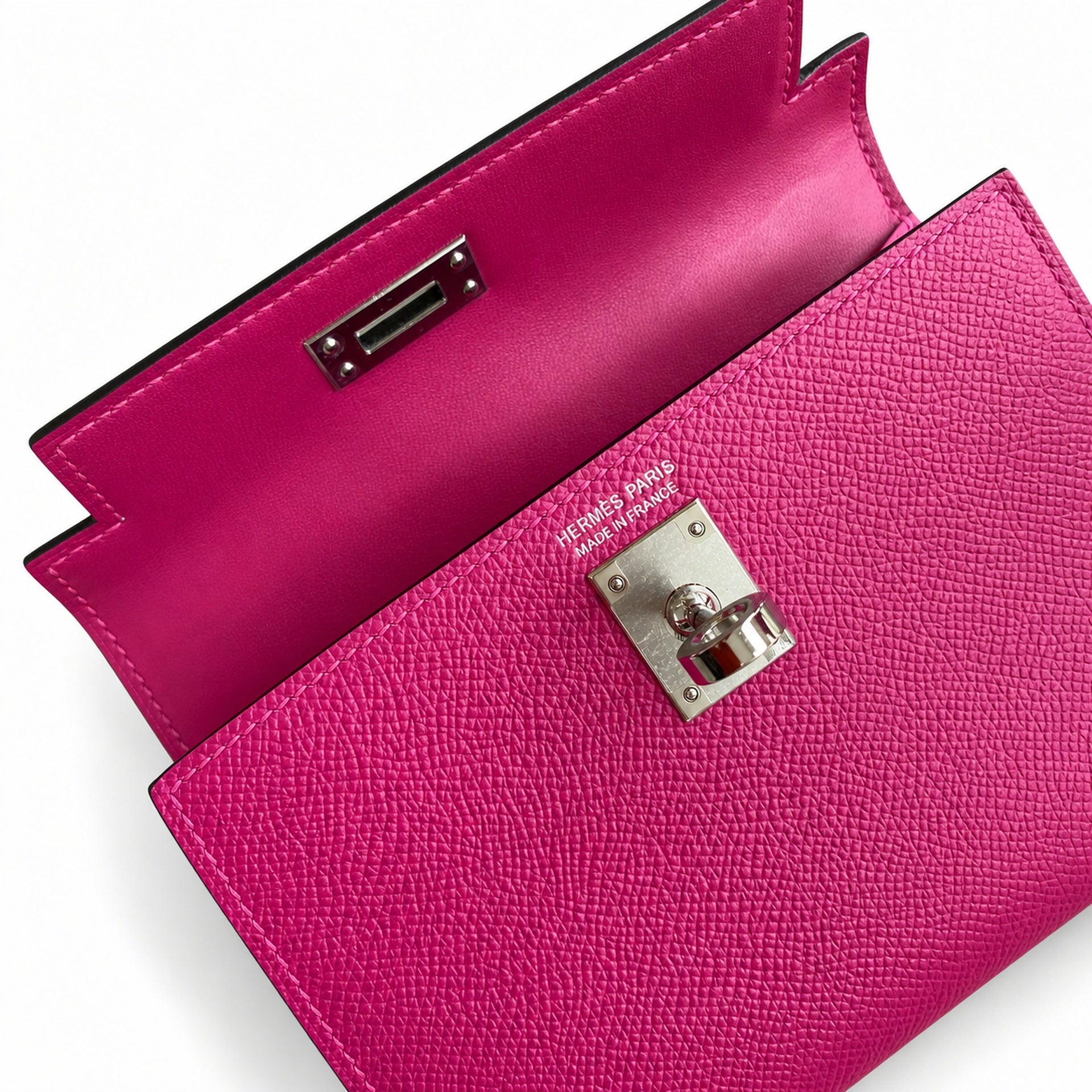 Hermès Kelly Sellier 19 Rose Purple Epsom Palladium Hardware