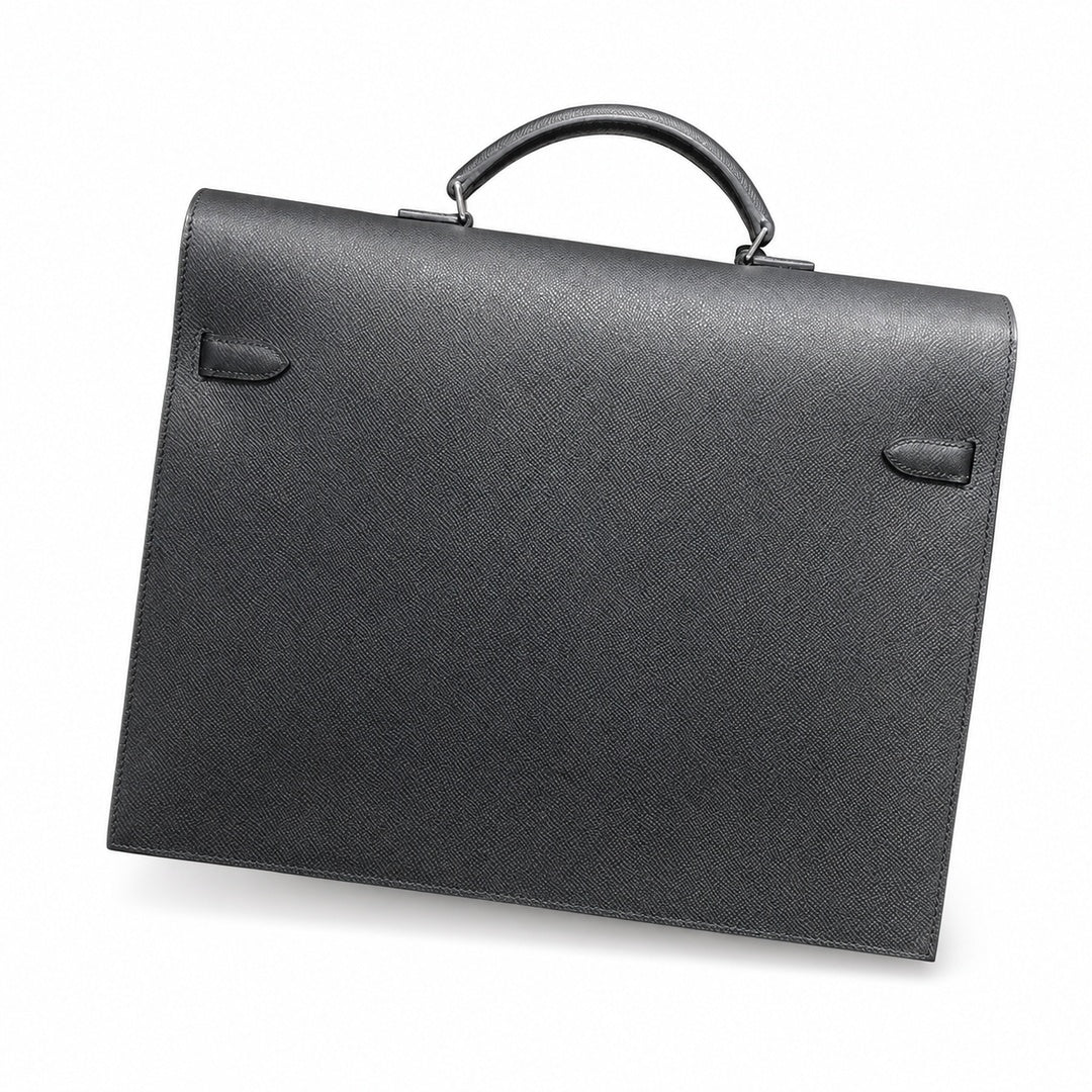 Kelly briefcase 38cm Epsom leather Noir Palladium Hardware