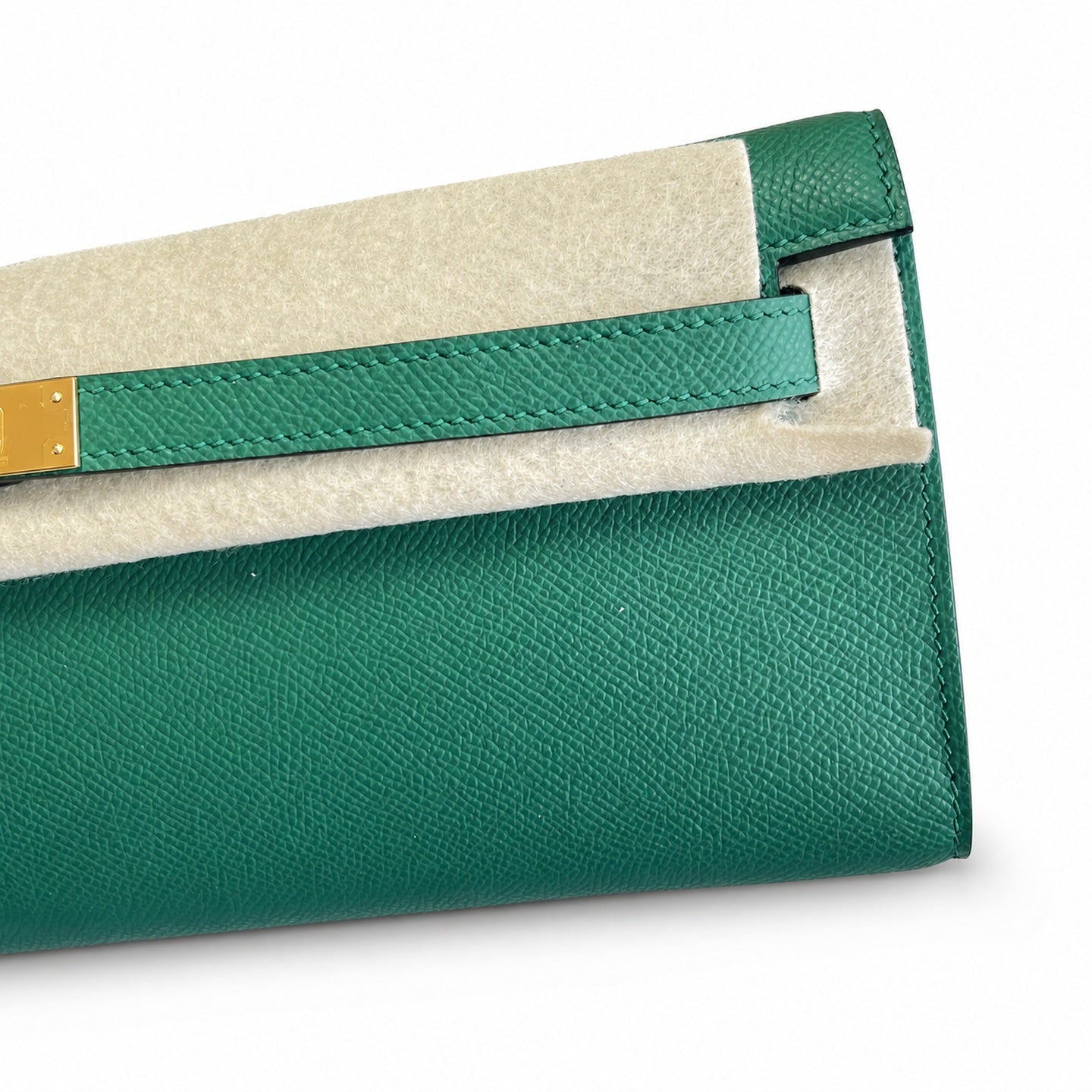 Hermès Kelly Cut 31 Clutch Epsom Leather Picture Malachite Green