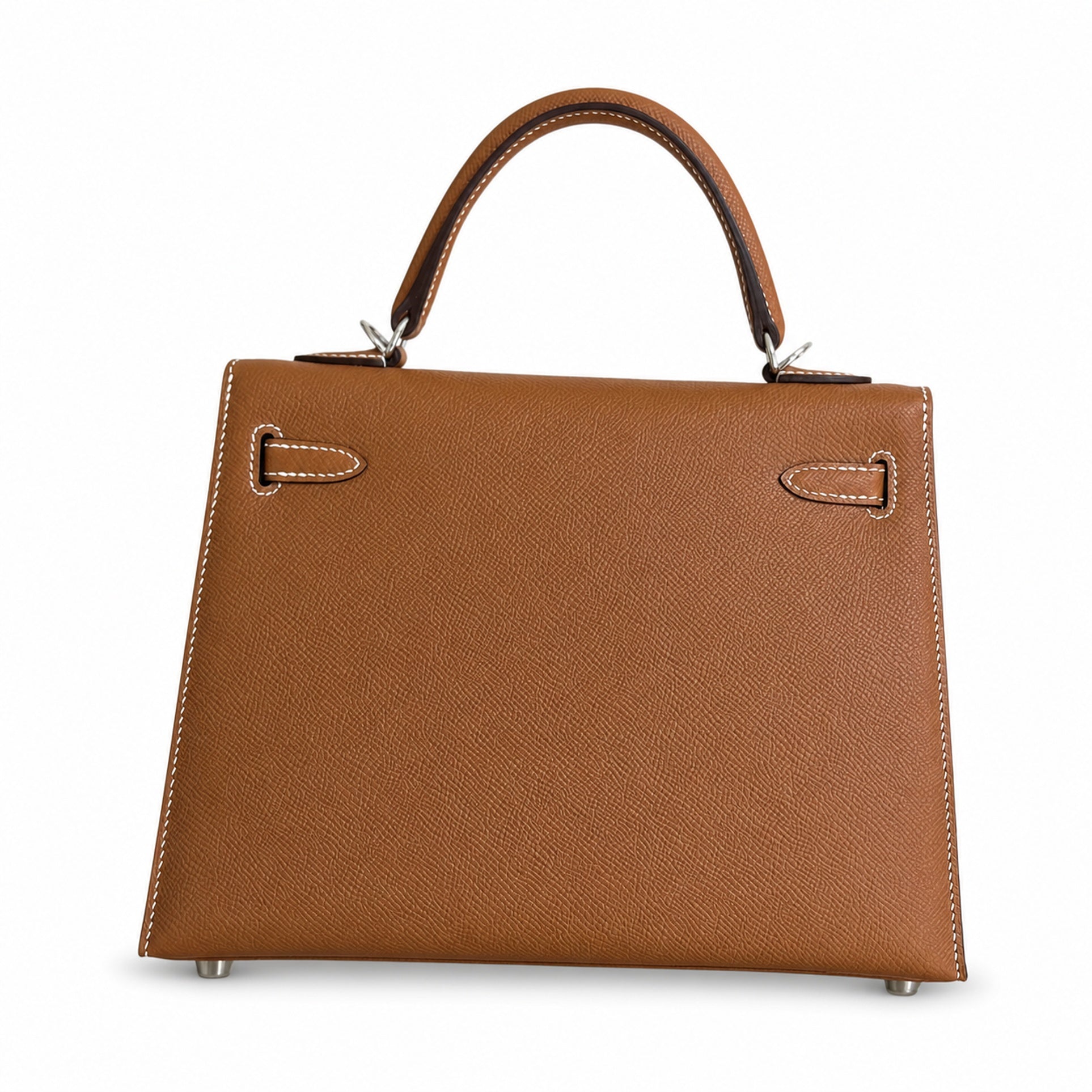 Hermès Kelly Sellier 25 Alezan Epsom Calf Leather Palladium Hardware