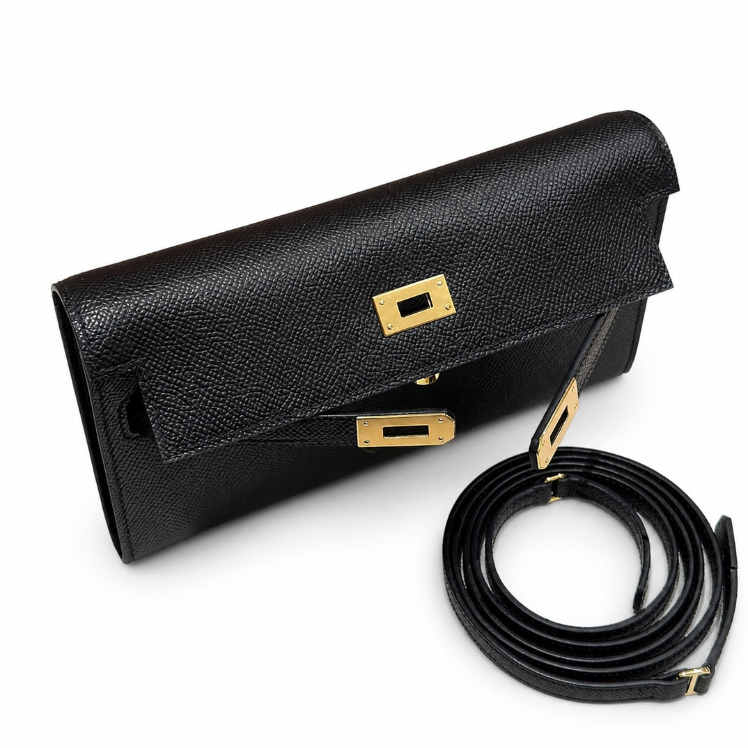 Hermès Kelly To Go Noir Epsom Calf Leather Gold Hardware