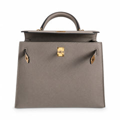 Hermès Kelly II 25cm Gris Asphalte Epsom Calf Leather Gold Hardware
