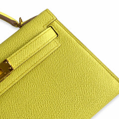 Hermès Kelly Sellier 19 Jaune Citron Epsom Gold Hardware