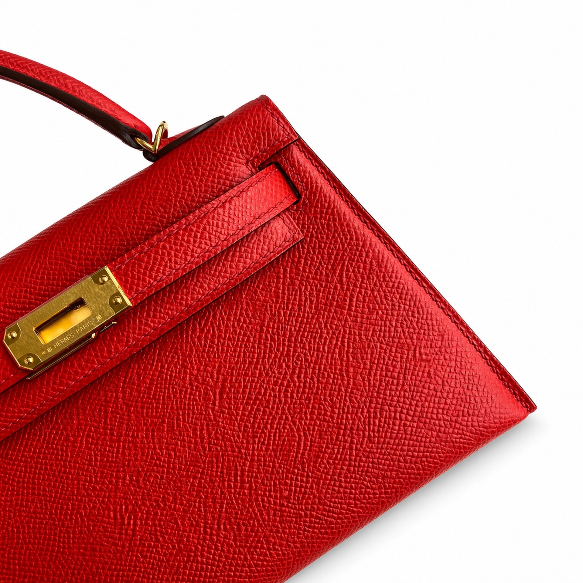 Hermès Kelly Sellier 19 Rouge Casaque Epsom Gold Hardware