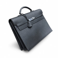 Kelly briefcase 38cm Epsom leather Noir Palladium Hardware