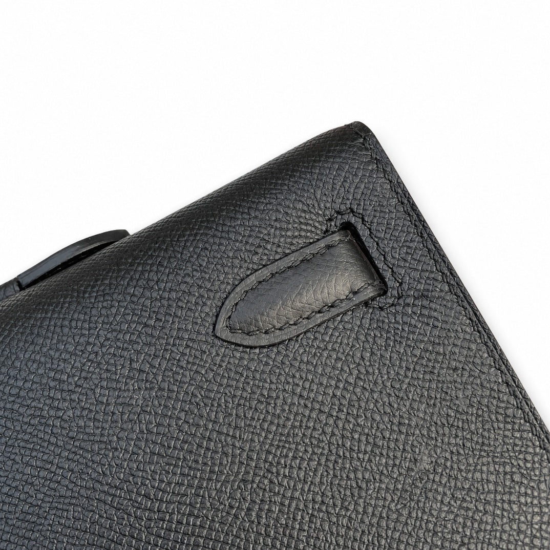 Hermès Kelly Cut Noir Epsom Gold Hardware