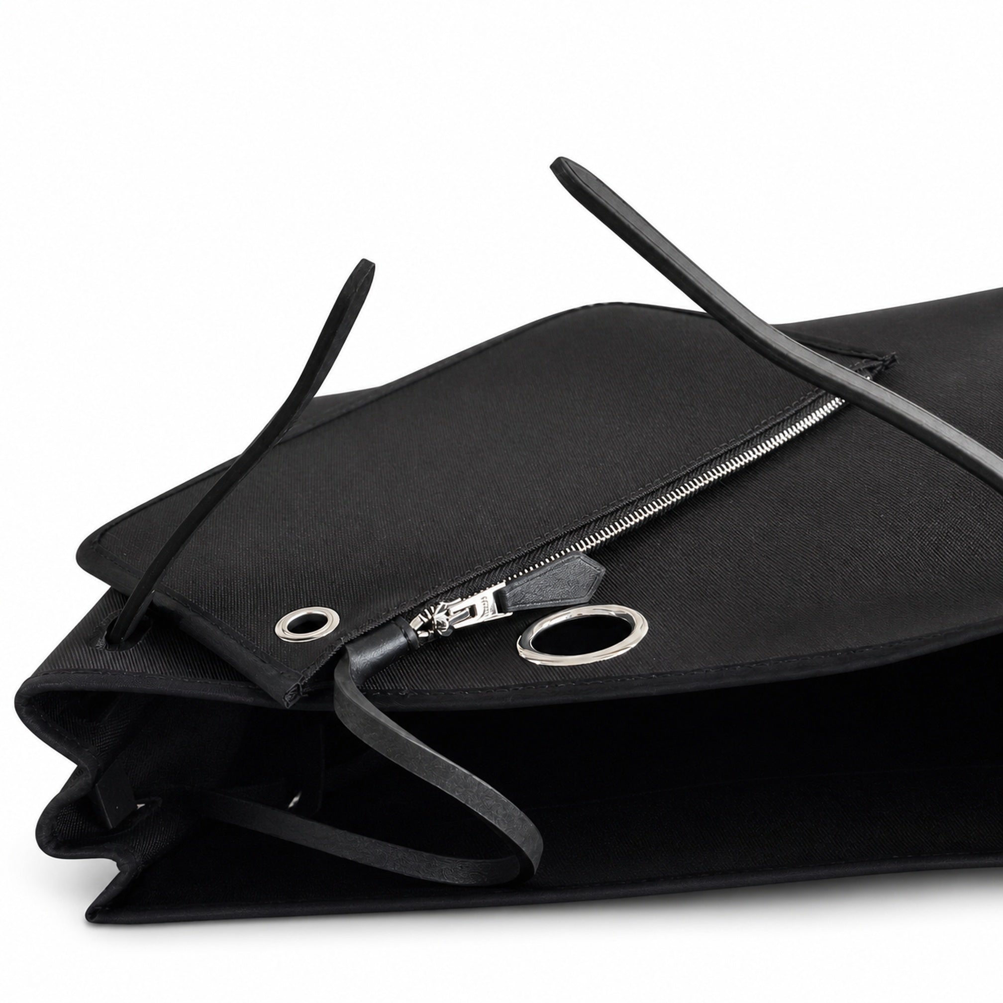 Hermès Herbag Zip 31 Noir Plain Toile H / Noir Vache Hunter Leather Palladium Hardware
