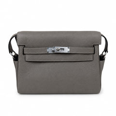 Kelly Messenger PM 27 Veau Togo, Gris Étain, Palladium Hardware