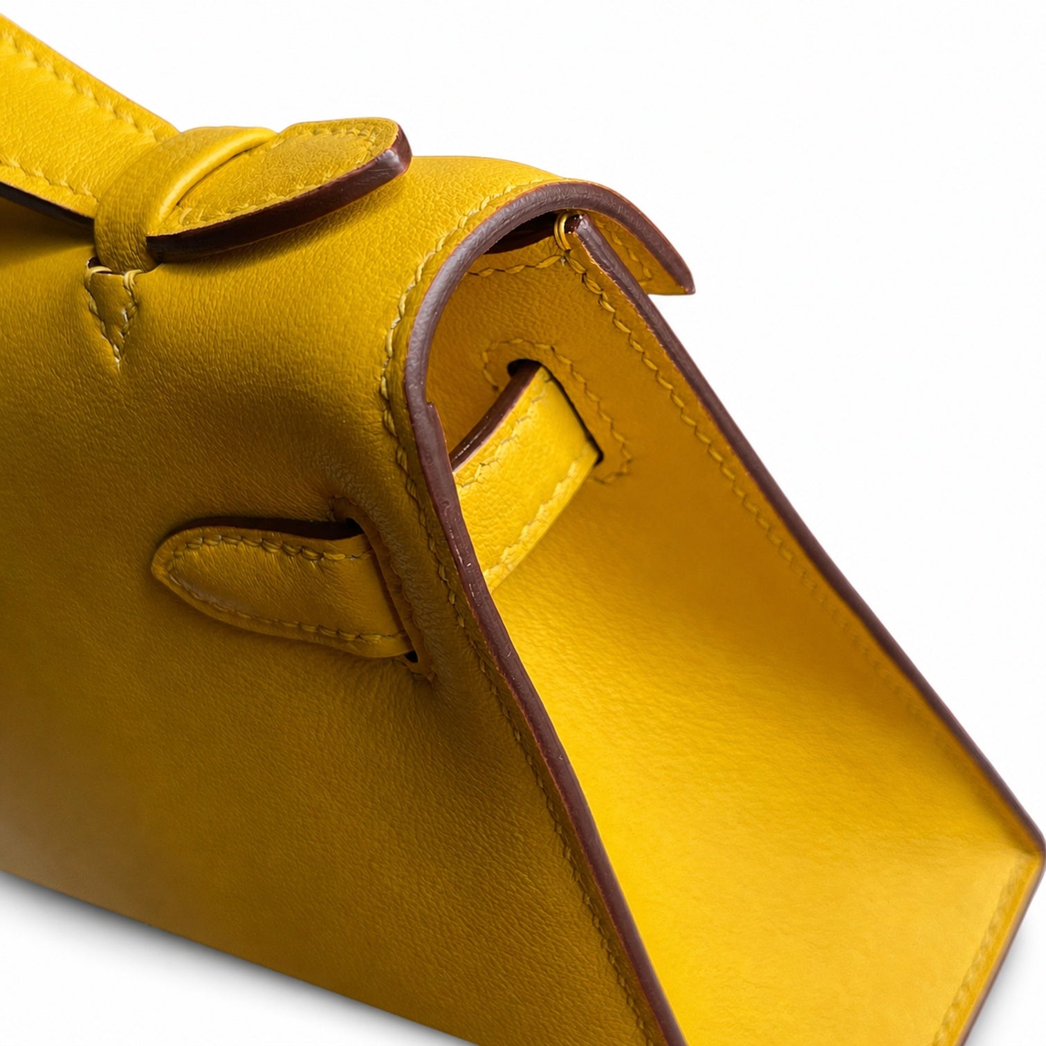 Hermès Kelly Pochette 22 9D Amber Yellow Swift Palladium Hardware