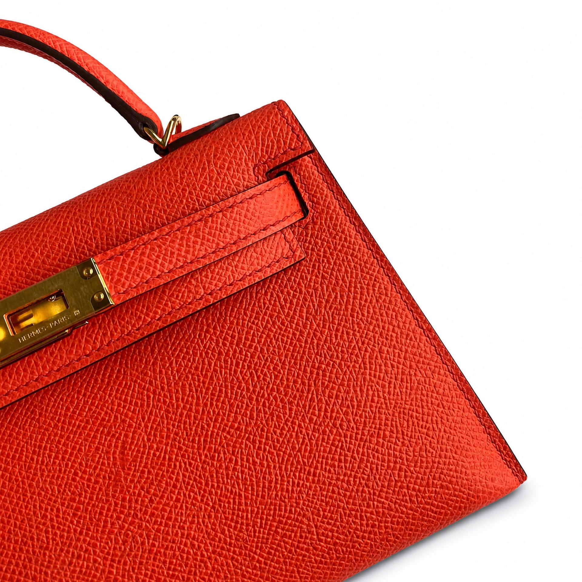 Hermès Kelly Sellier 19 Vermillon Epsom Calf Leather Gold Hardware