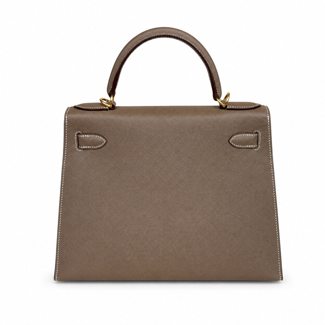Hermès Kelly Sellier 28cm Etoupe Epsom Calf Leather Gold Hardware