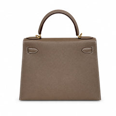 Hermès Kelly Sellier 28cm Etoupe Epsom Calf Leather Gold Hardware