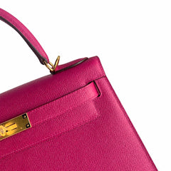 Hermès Mini Kelly II 28cm Rose Pourpre Epsom Calf Leather Gold Hardware