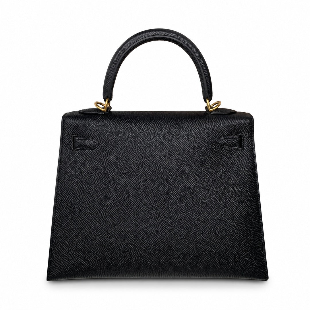 Hermès Kelly Sellier 25cm Noir Epsom Calf Leather Gold Hardware
