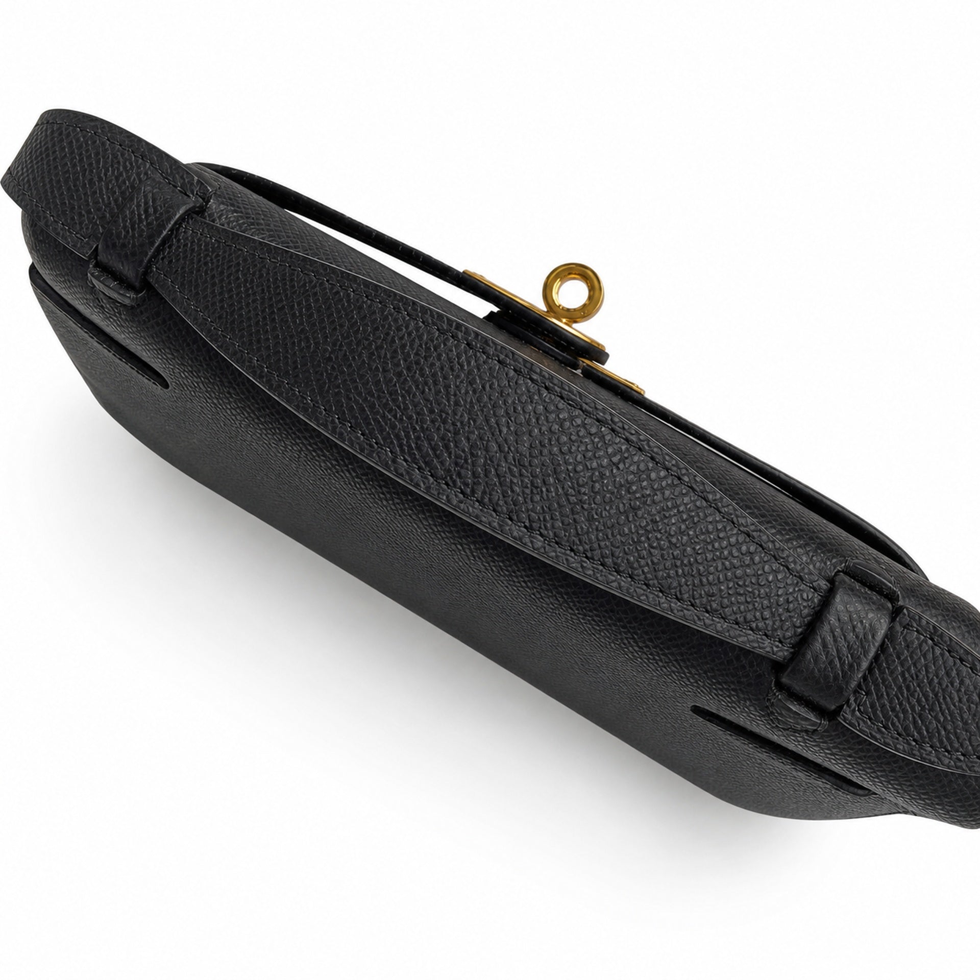 Kelly Pochette 22 Veau Epsom, Noir, Gold Hardware