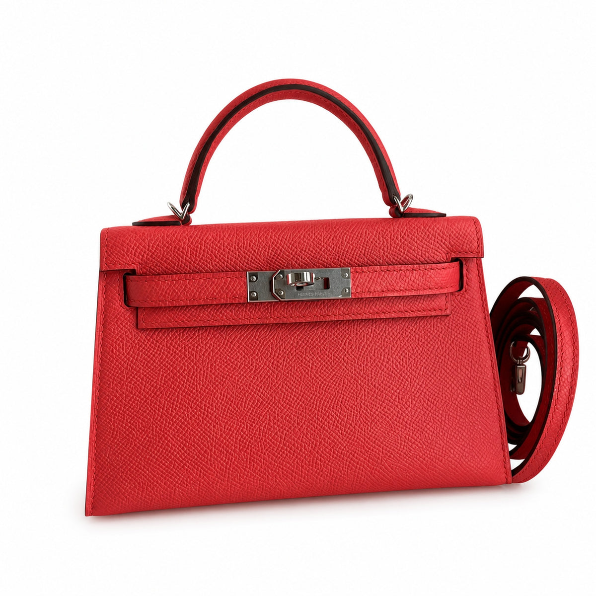 Hermès Kelly Sellier 19 Rouge Casaque Epsom Palladium Hardware