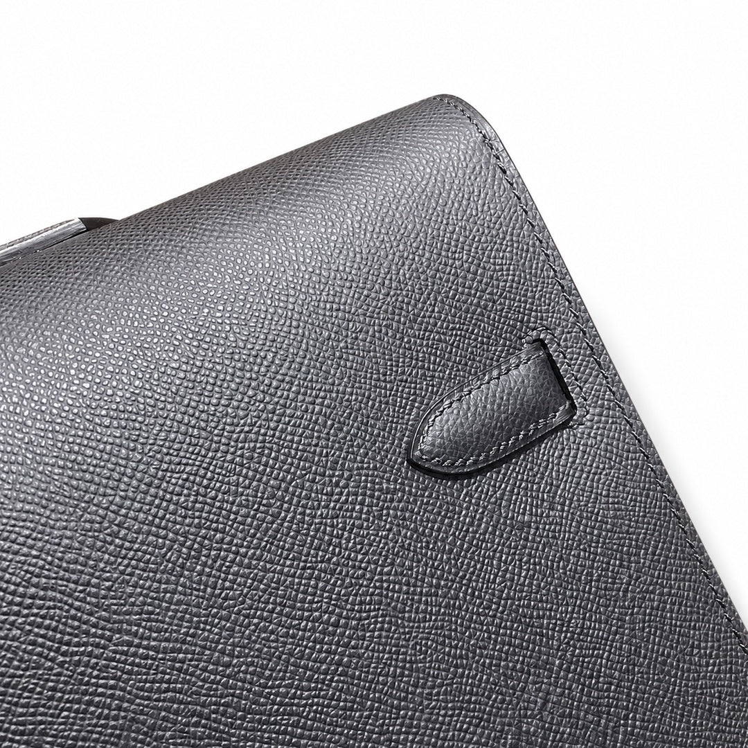 Kelly briefcase 38cm Epsom leather Noir Palladium Hardware