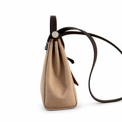 Hermès Herbag Zip 31 Beige Sable Toile H / Noir Vache Hunter Leather Palladium Hardware