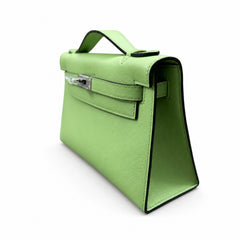 Hermès Kelly Pochette 22 U4 Vert Vertigo Swift Palladium Hardware