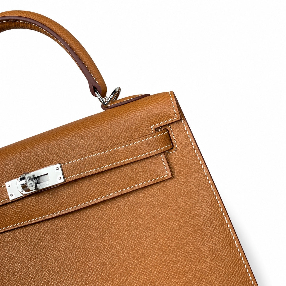 Hermès Mini Kelly II 25cm Gold Epsom Calf Leather Palladium Hardware
