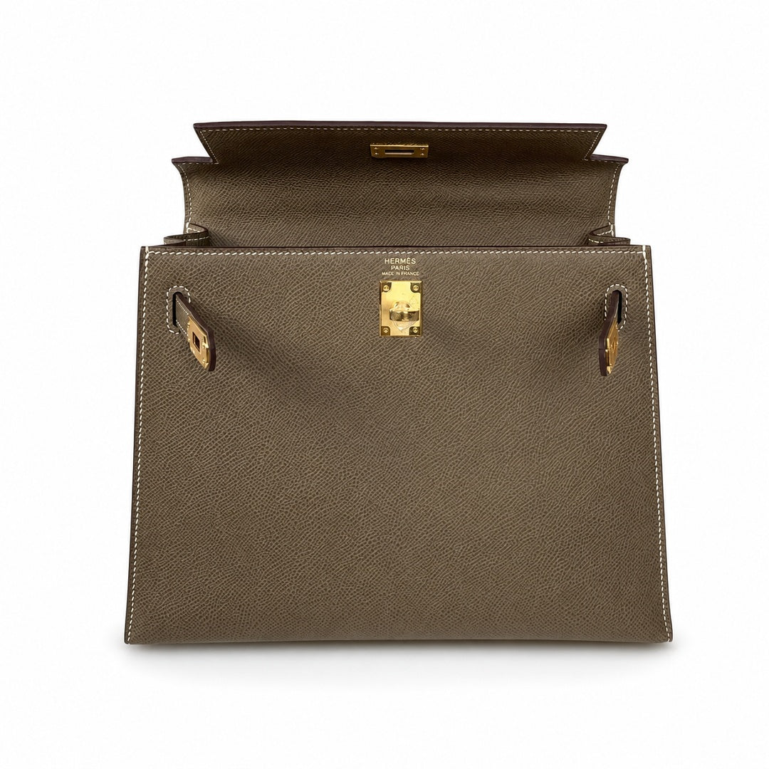 Hermès Kelly II 25cm Etoupe Epsom Calf Leather Gold Hardware