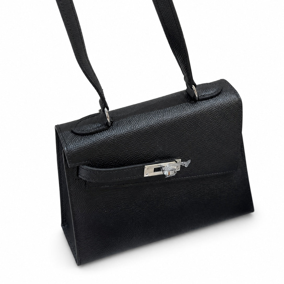 Hermès Kelly En Désordre 20cm Noir Epsom Calf Leather Palladium Hardware