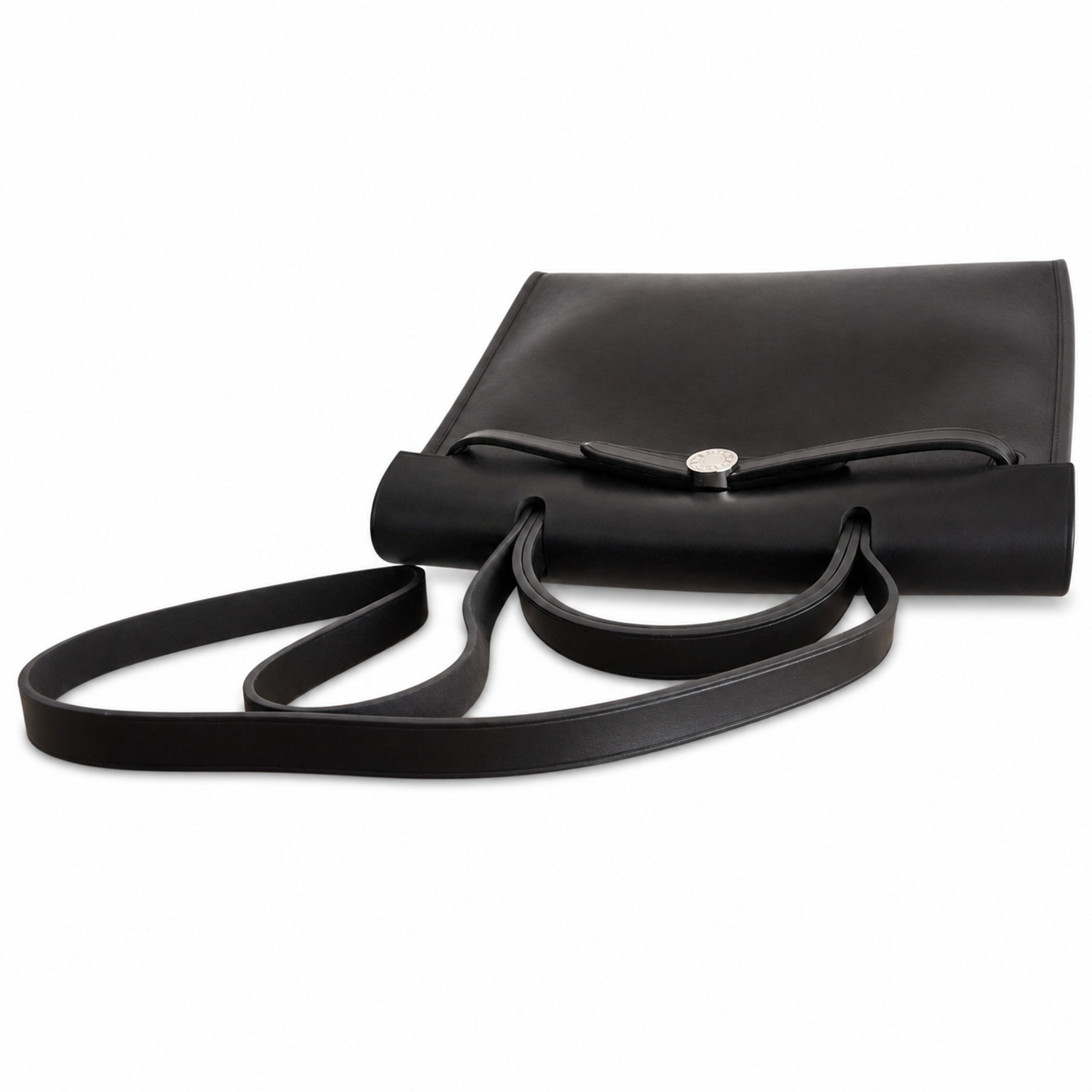 Hermès Herbag 31 All Black Calf Leather Palladium Hardware