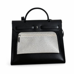 Hermès Herbag 31 All Black Calf Leather Palladium Hardware