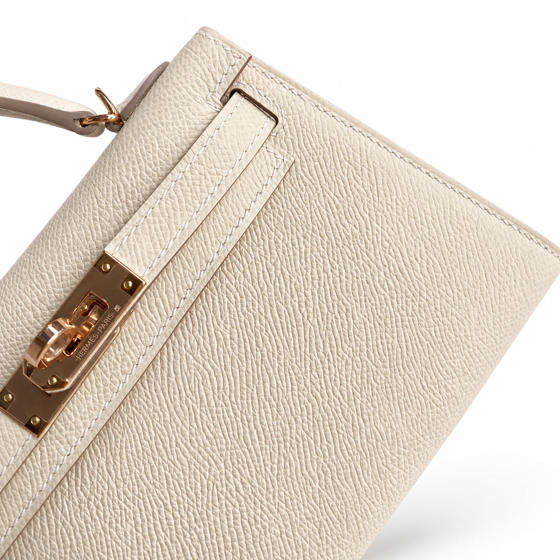 Hermès Mini Kelly II 19cm Milkshake Epsom Calf Leather Rose Gold Hardware
