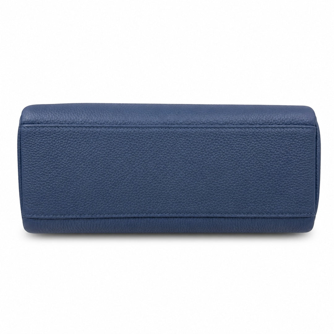 Kelly Messenger PM 27 Veau Togo, Bleu Saphir, Palladium Hardware