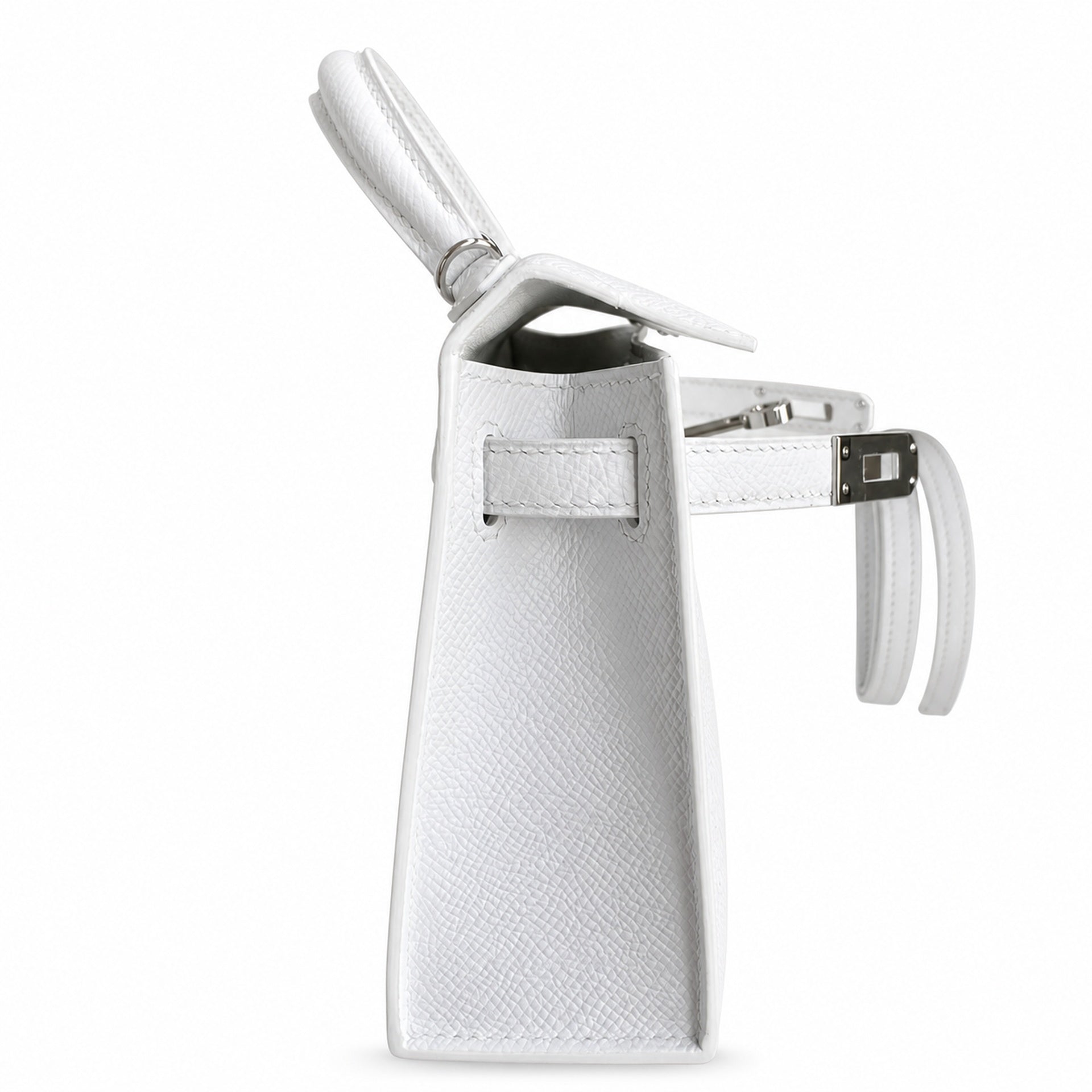 Hermès Kelly Sellier 19 Blanc Epsom Palladium Hardware