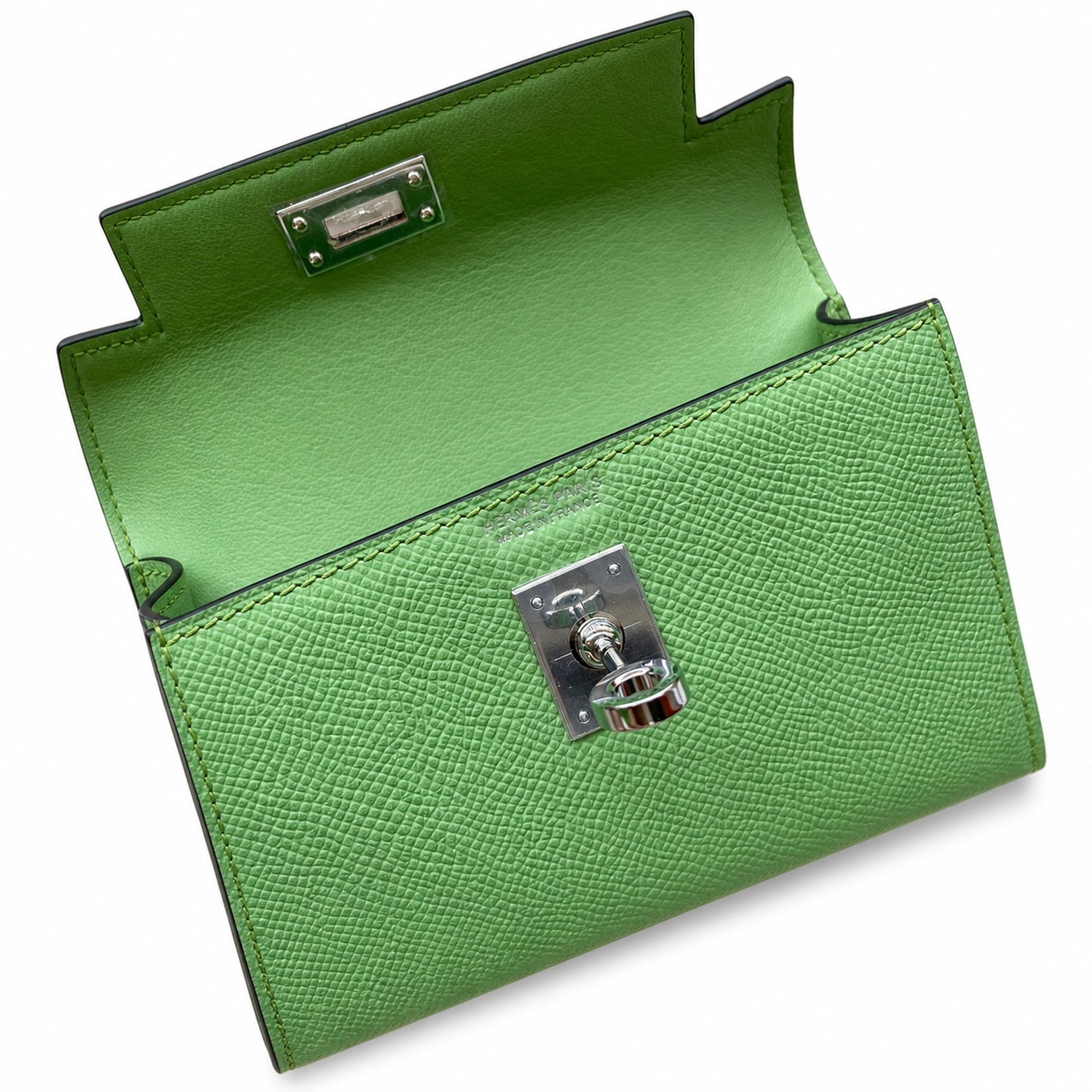 Hermès Kelly Sellier 19 Vert Pomme Epsom Palladium Hardware