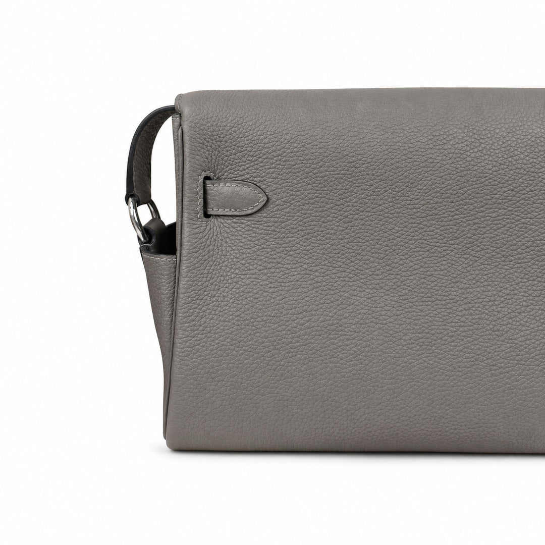 Kelly Messenger PM 27 Veau Togo, Gris Étain, Palladium Hardware