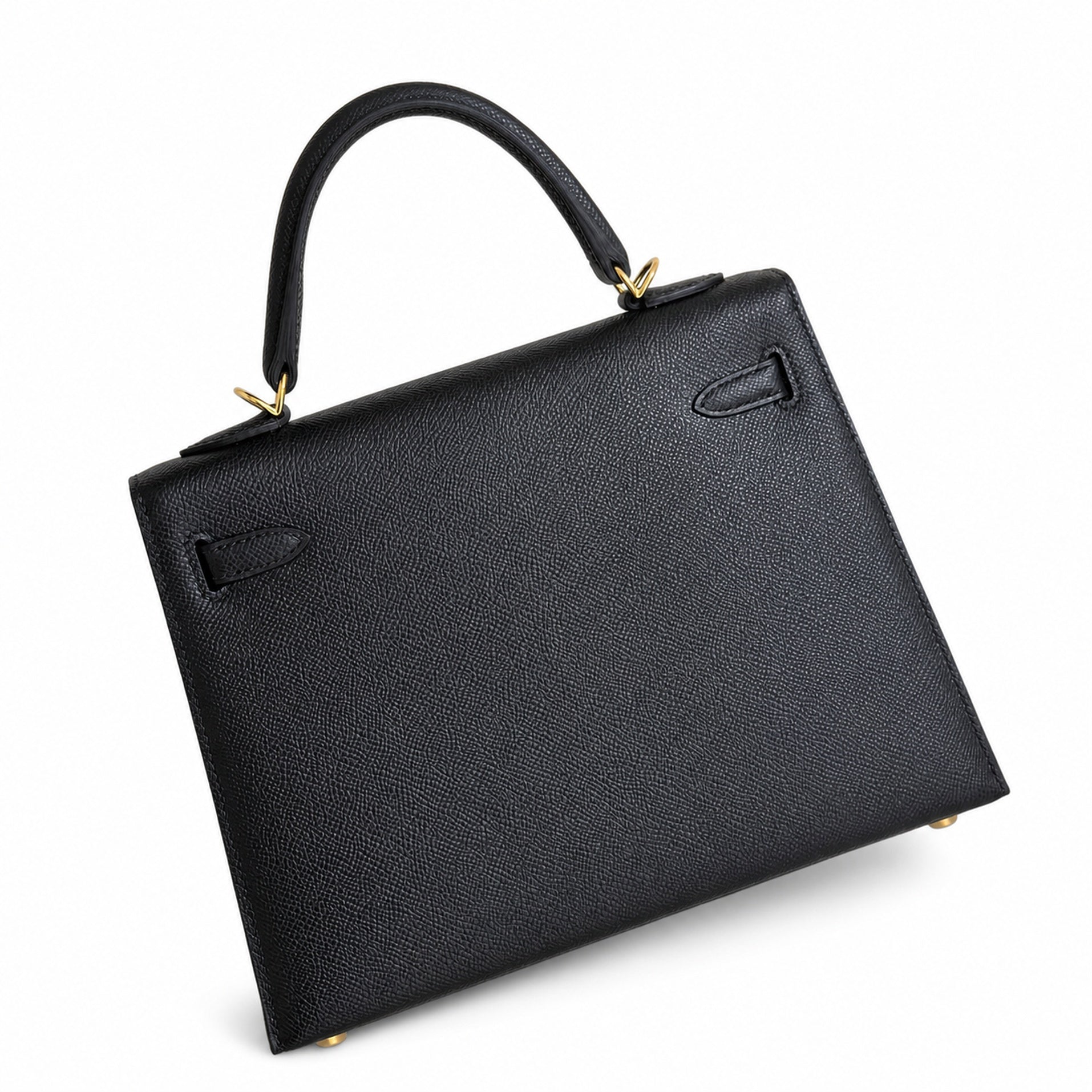 Hermès Kelly Sellier 25 Noir Epsom Calf Leather Palladium Hardware