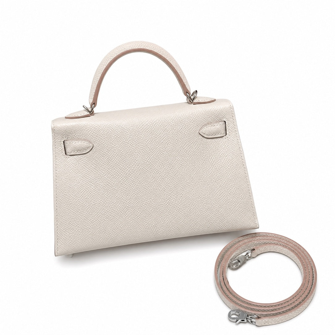 Hermès Mini Kelly II 20 Craie Epsom Calf Leather Palladium Hardware