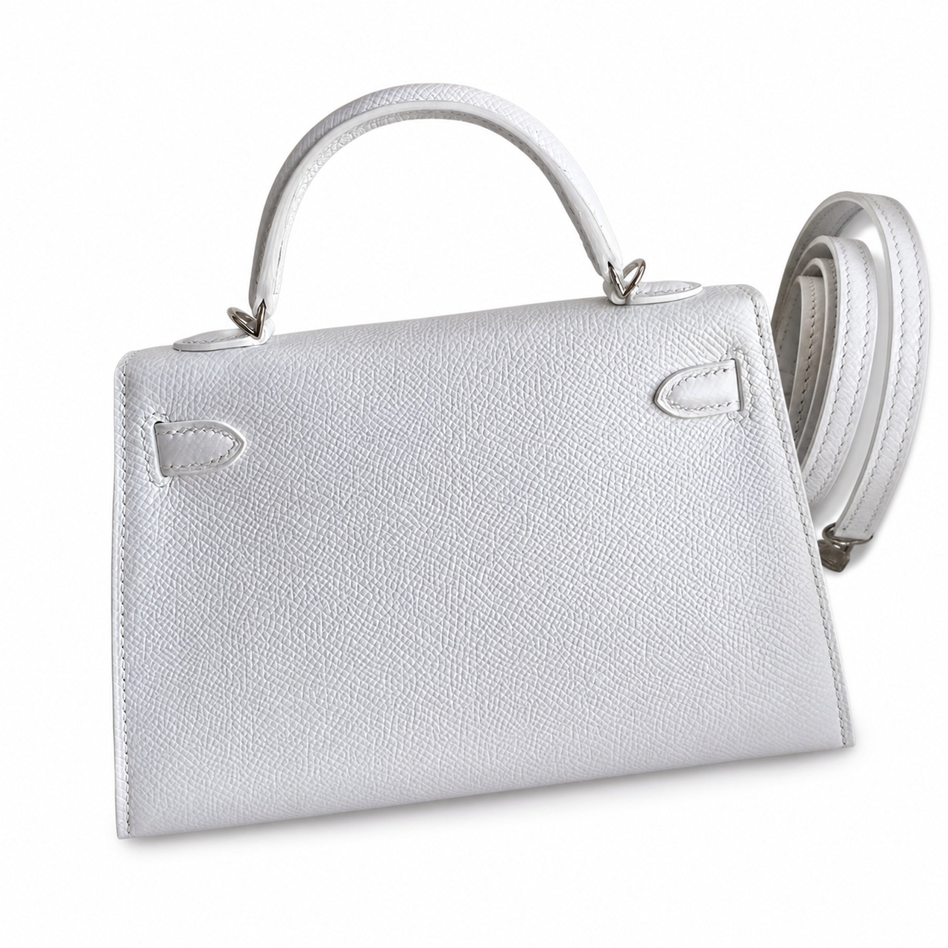 Hermès Kelly Sellier 19 Blanc Epsom Palladium Hardware