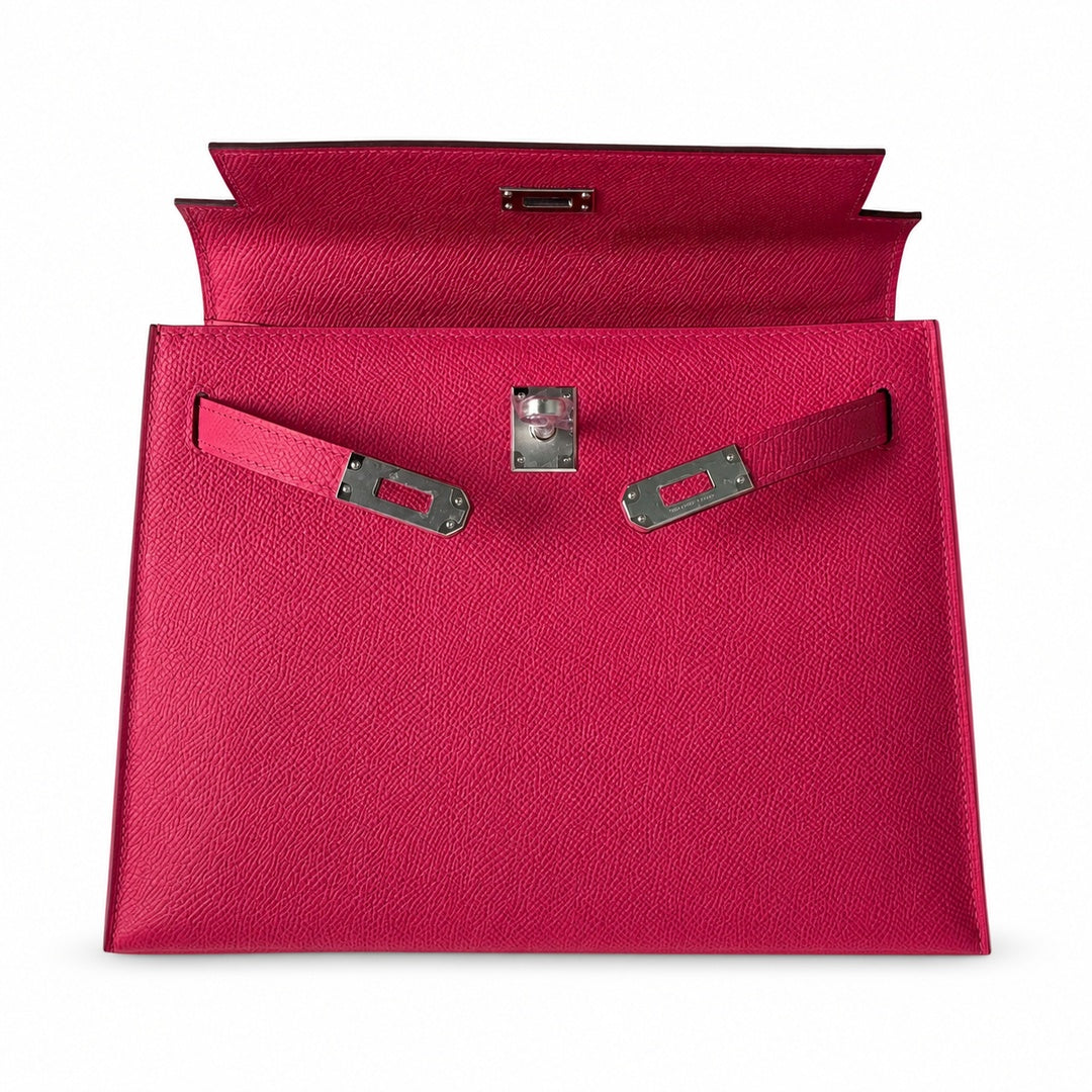 Hermès Kelly II 25cm Rouge Vif Epsom Calf Leather Palladium Hardware