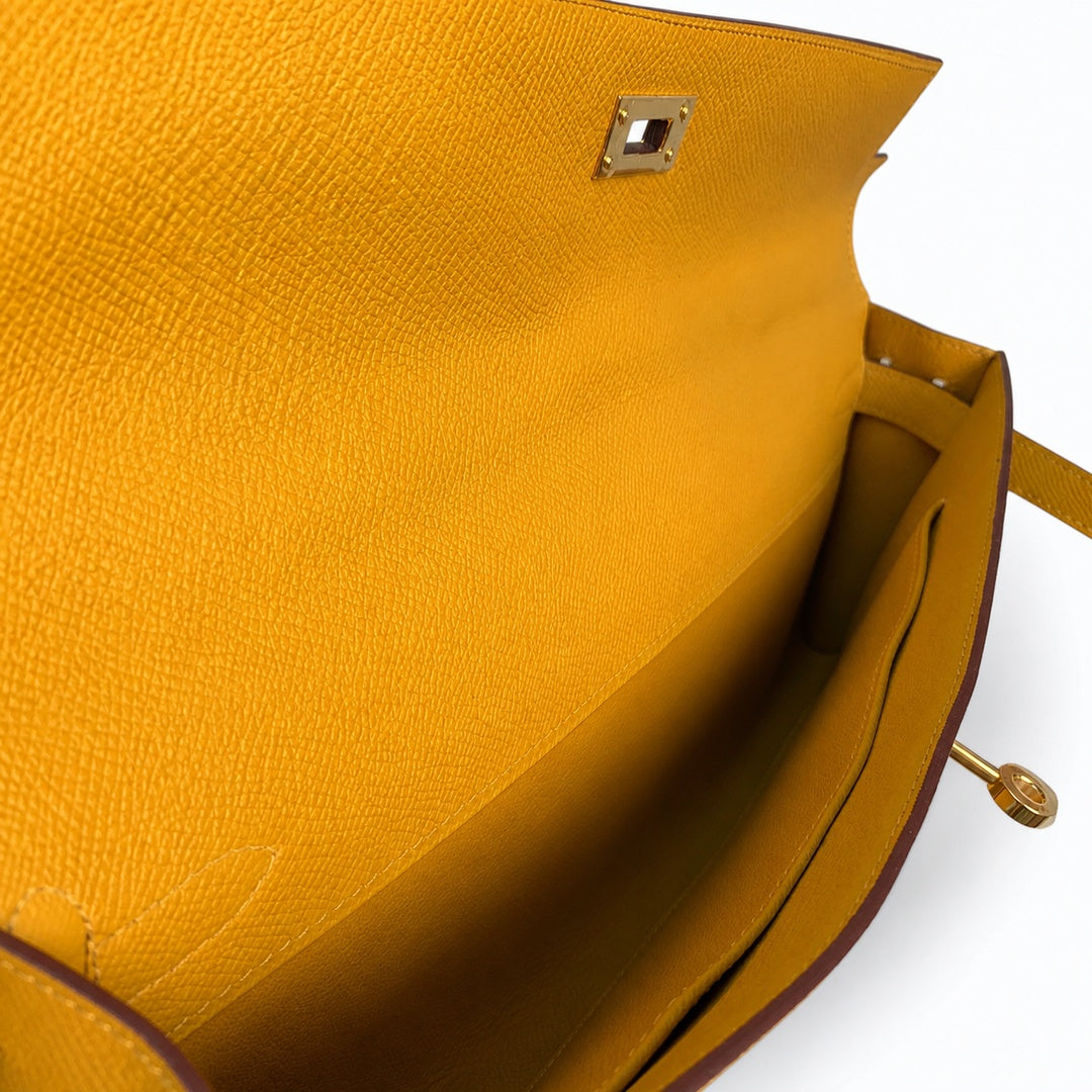 Hermès Kelly Cut Jaune Poussin Epsom Gold Hardware