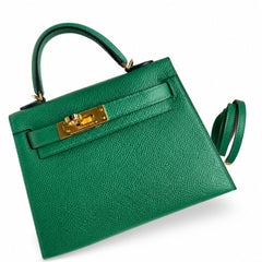 Hermès Kelly Sellier 19 Vert Cactus Epsom Gold Hardware