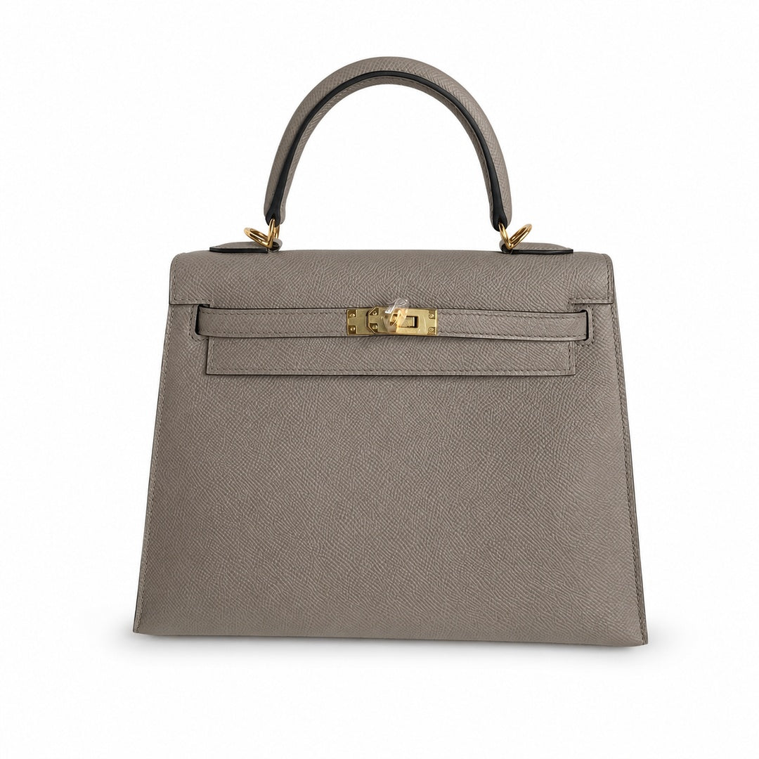 Hermès Kelly II 25cm Gris Asphalte Epsom Calf Leather Gold Hardware