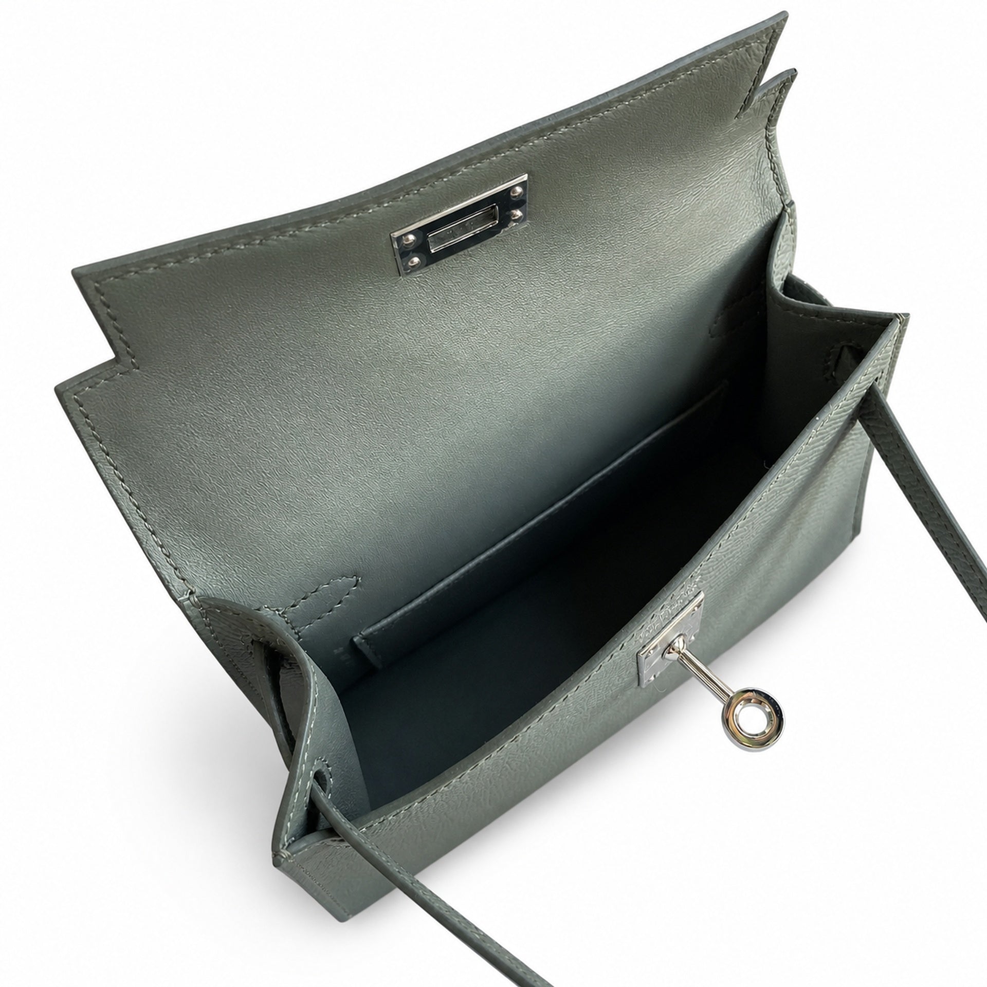 Hermès Kelly Sellier 19 Vert Amande Epsom Palladium Hardware