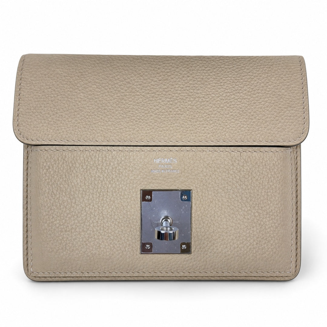 Kelly Messenger PM 27 Veau Togo, Gris Perle, Palladium Hardware