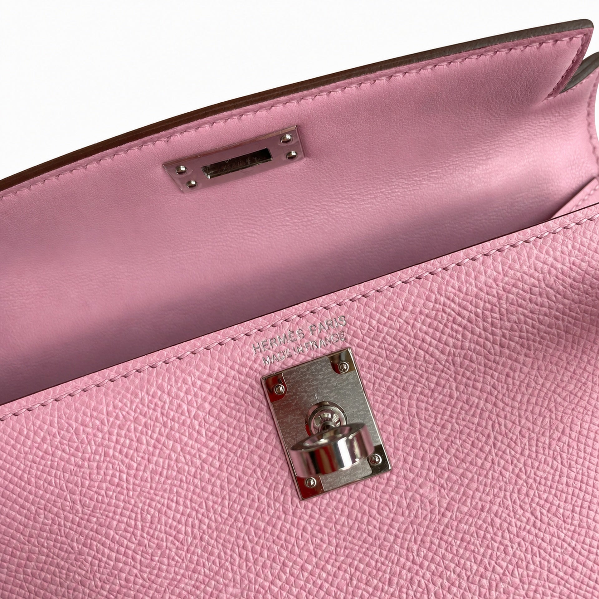 Hermès Mini Kelly II 19cm Mauve Sylvestre Epsom Calf Leather Palladium Hardware