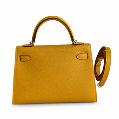 Hermès Kelly Sellier 19 Jaune Ambre Epsom Palladium Hardware