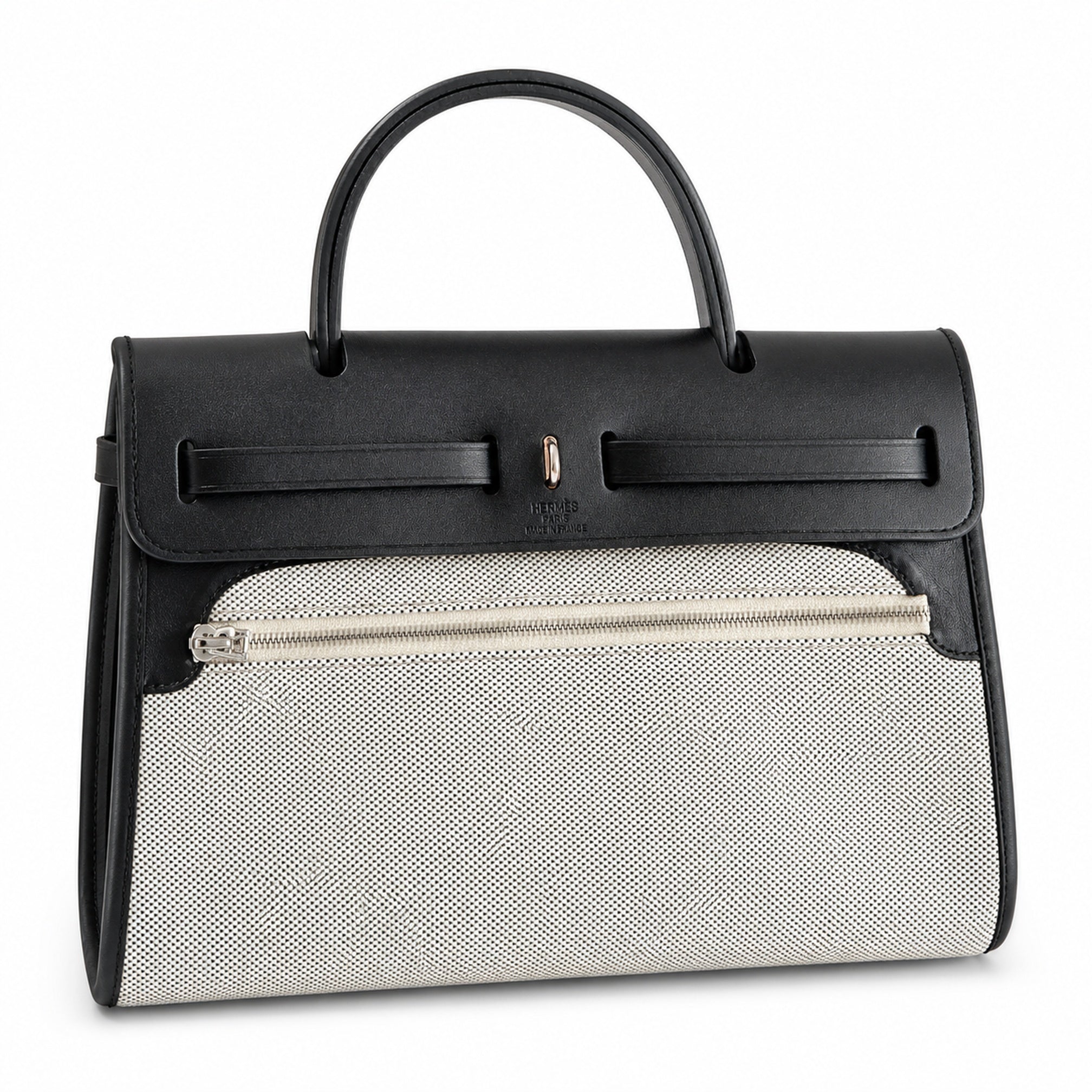 Hermès Herbag Zip 31 All Black Calf Leather Palladium Hardware